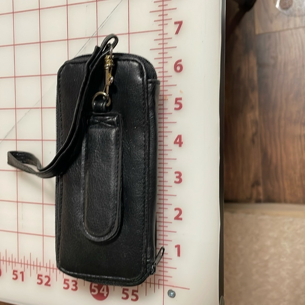 Black Leather Wristlet purse